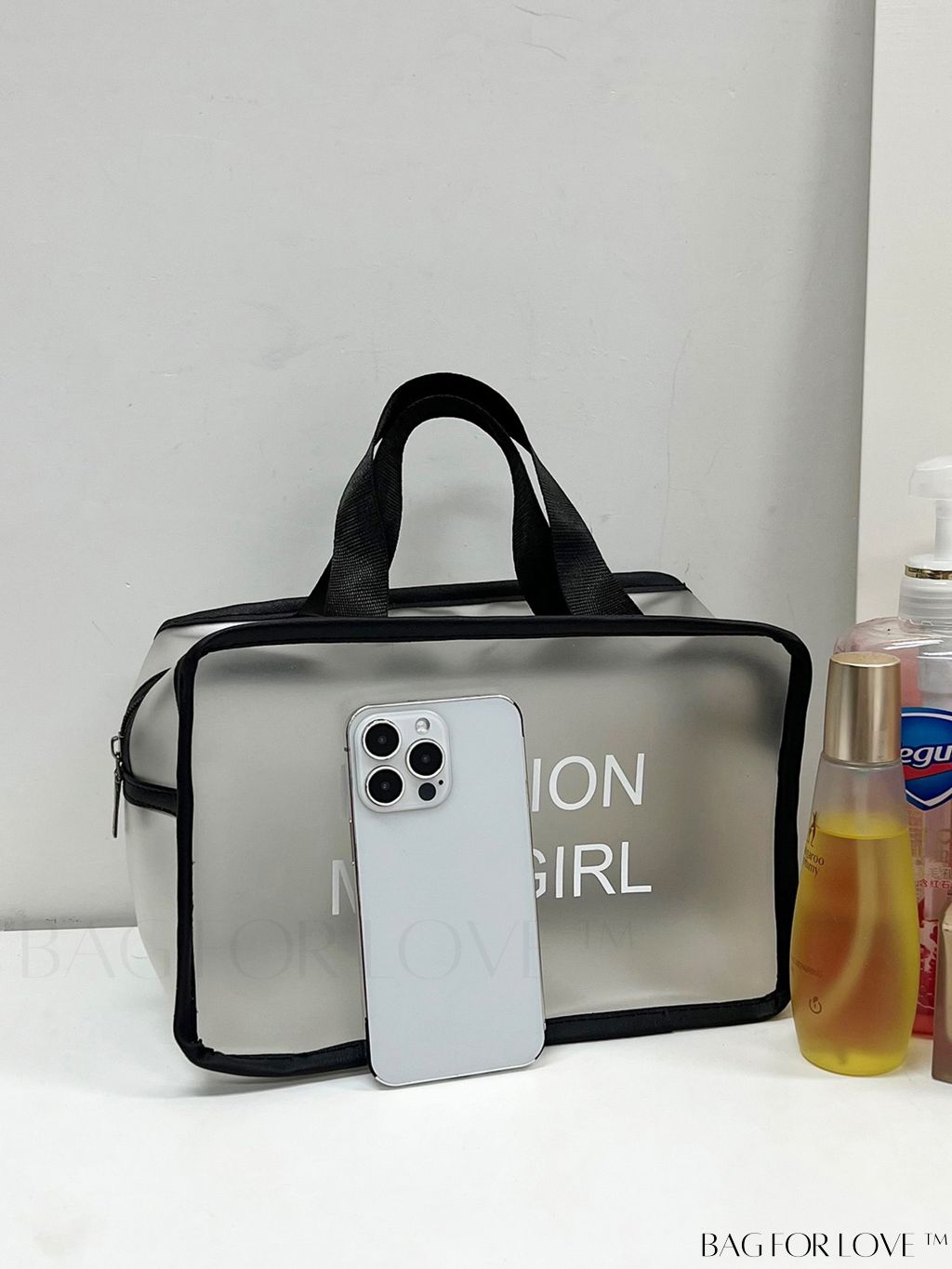 BagForLove - Portable Waterproof Cosmetic Bag with Large Capacity â Transparent and Frosted, Ideal for Travel and Swimming