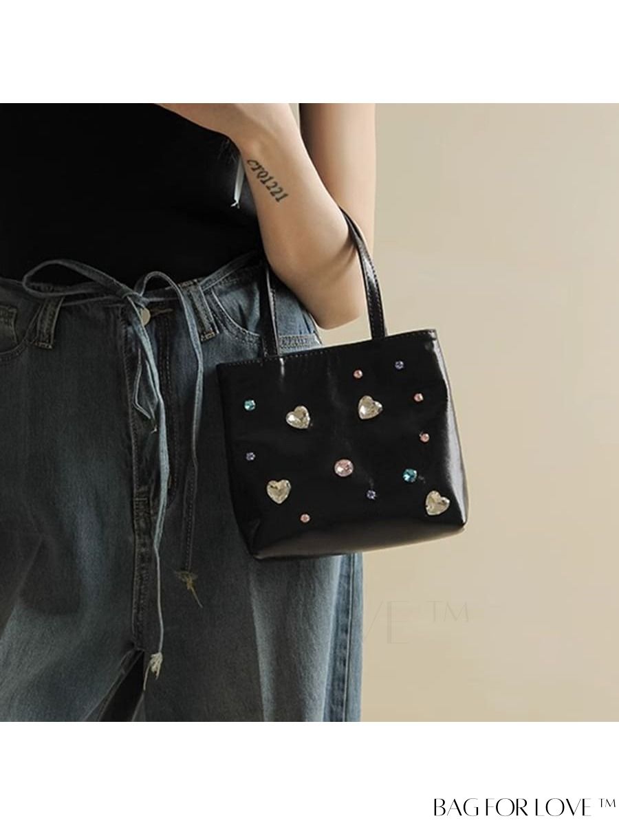 BagForLove - Stylish Rhinestone-Embellished Metallic Mini Handbag for Modern Fashionistas