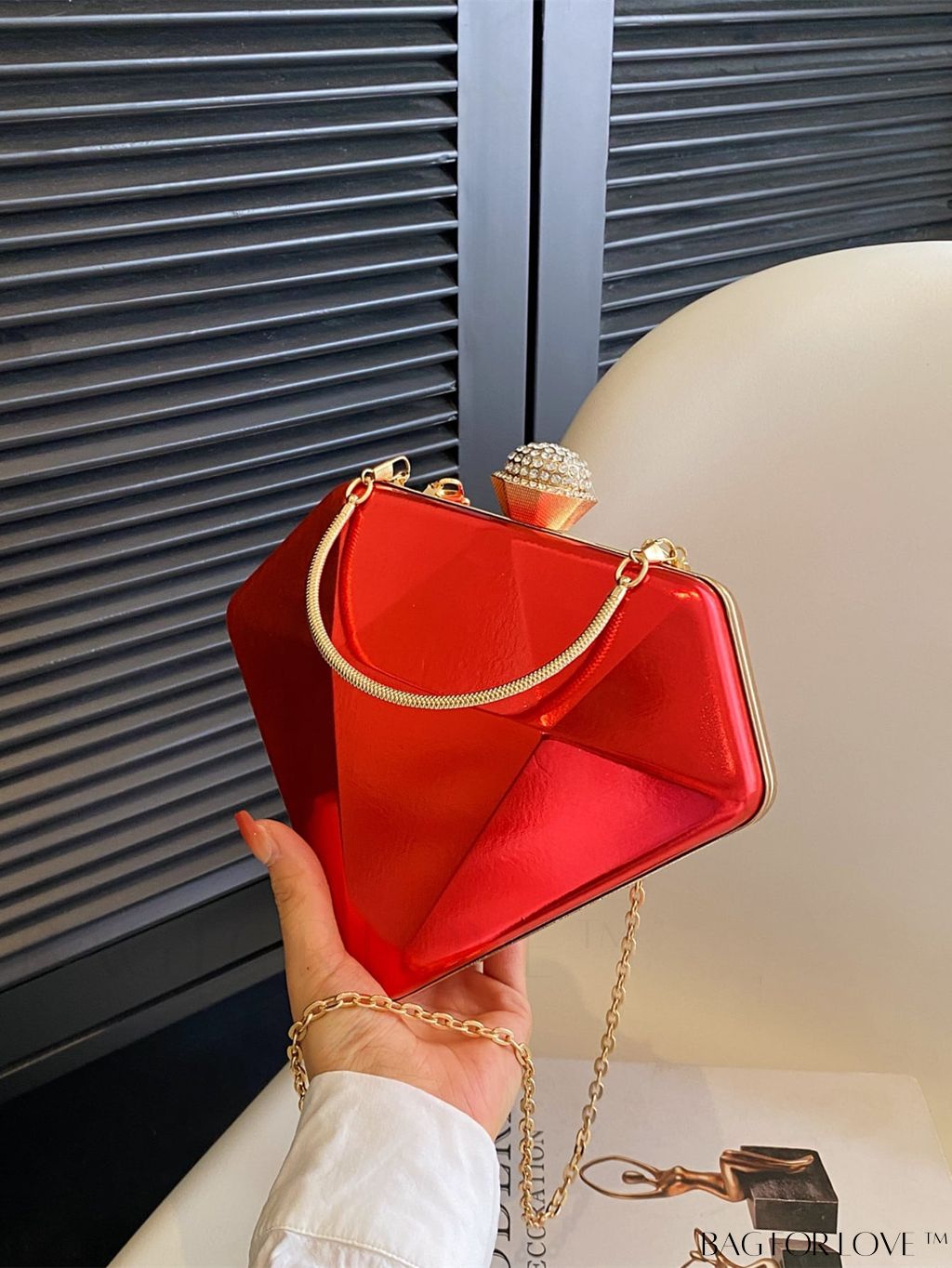 BagForLove - Versatile Faux Patent Leather Diamond Tote - Fashionable & Functional