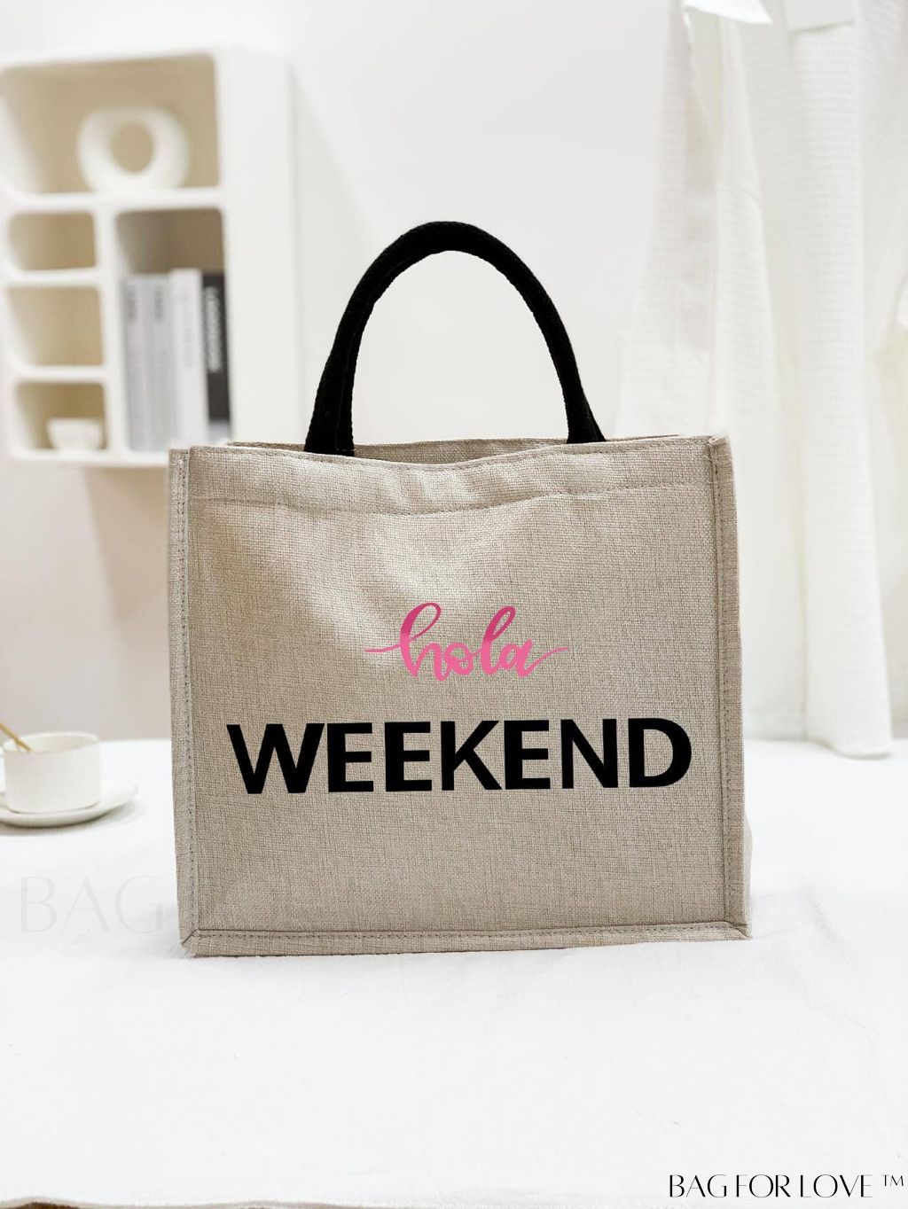 BagForLove - Versatile Tote: Stylish Letter Graphic Bag for Swimming, Gym, Shopping, and Travel