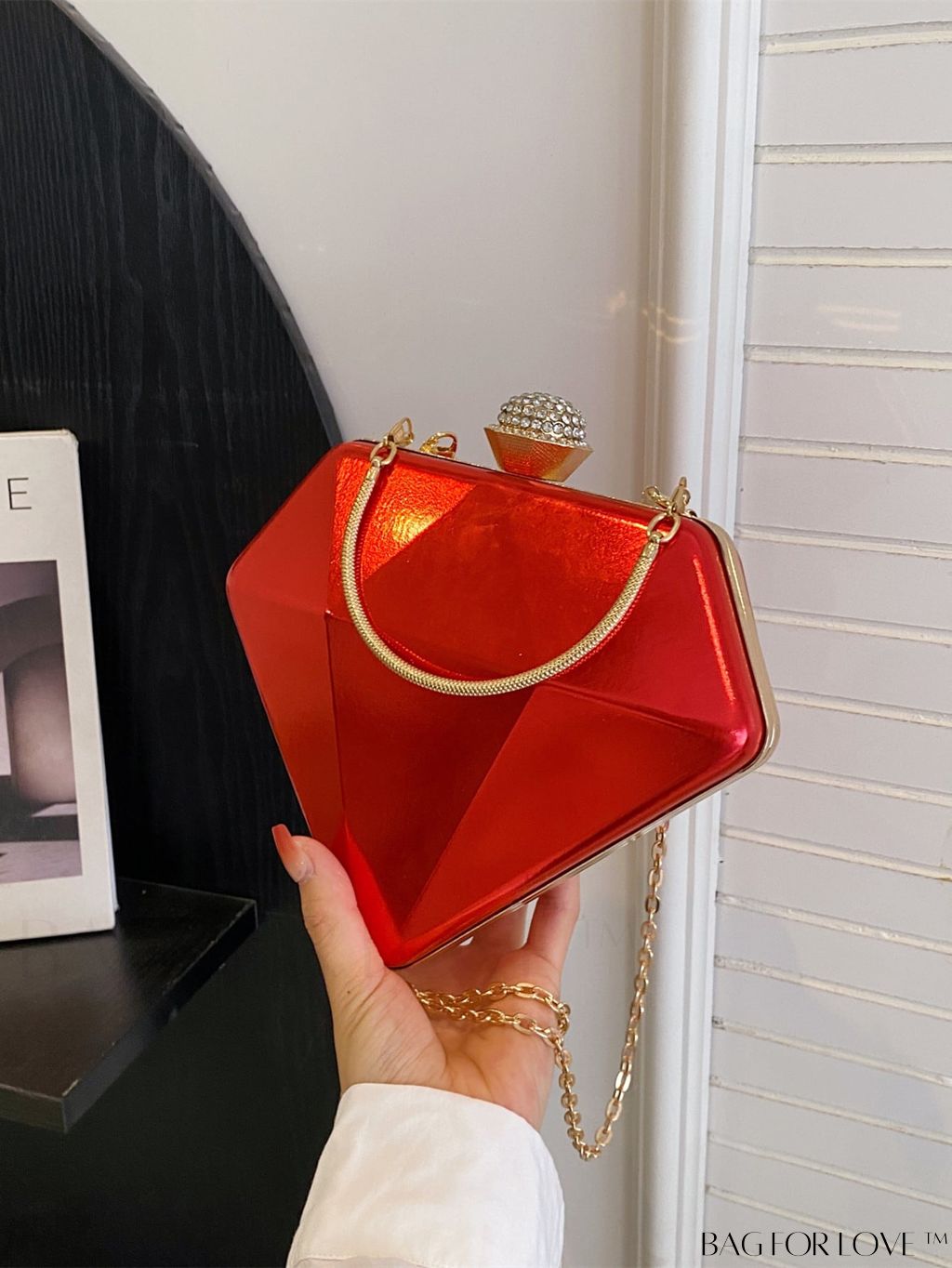 BagForLove - Versatile Faux Patent Leather Diamond Tote - Fashionable & Functional