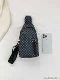 BagForLove - Vintage Zipper Sling Bag - Mini Geometric Pattern Design