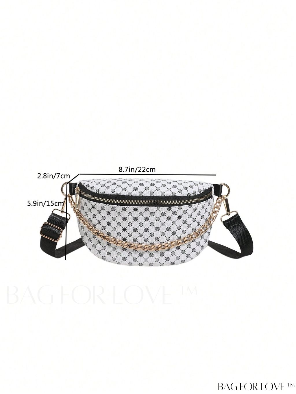 BagForLove - White Chain Decor All-Over Print Fanny Pack for Everyday Use