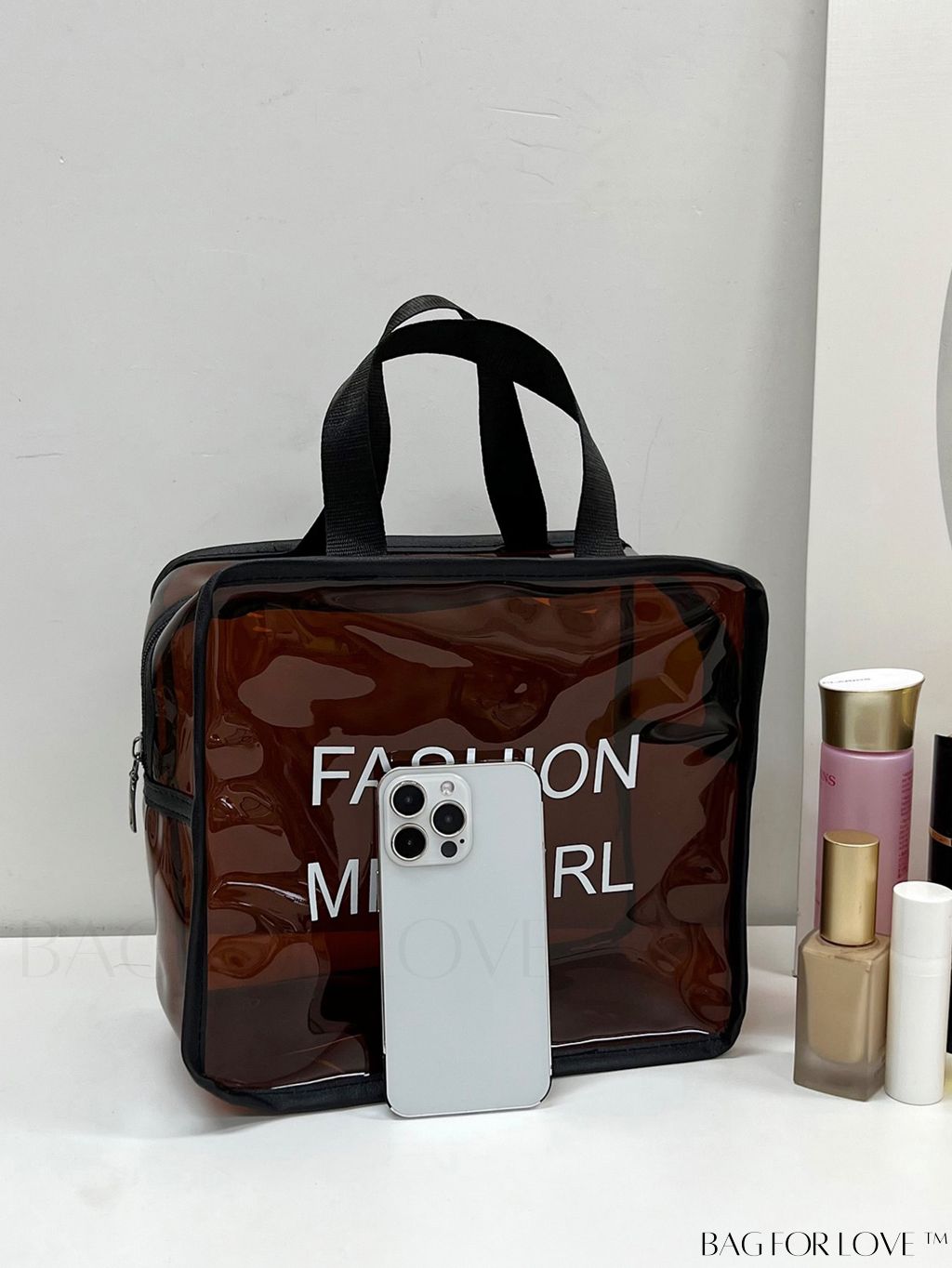 BagForLove - Portable Waterproof Cosmetic Bag with Large Capacity â Transparent and Frosted, Ideal for Travel and Swimming