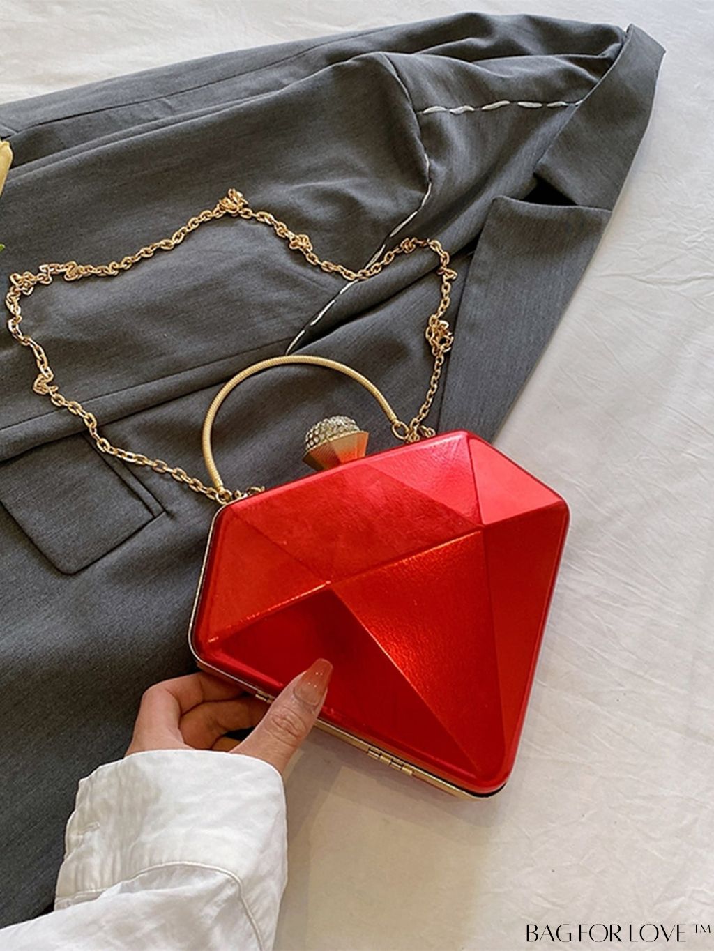 BagForLove - Versatile Faux Patent Leather Diamond Tote - Fashionable & Functional