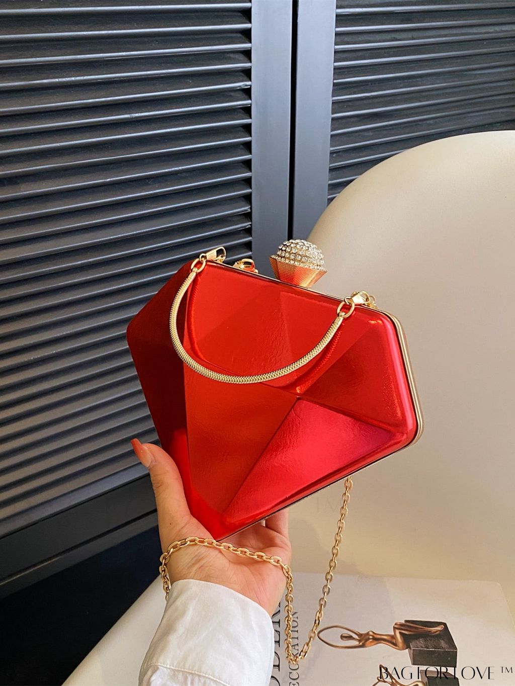 BagForLove - Versatile Faux Patent Leather Diamond Tote - Fashionable & Functional