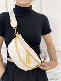 BagForLove - Fashionable Adjustable Quilted Fanny Pack with Chain Detail and Adjustable Strap