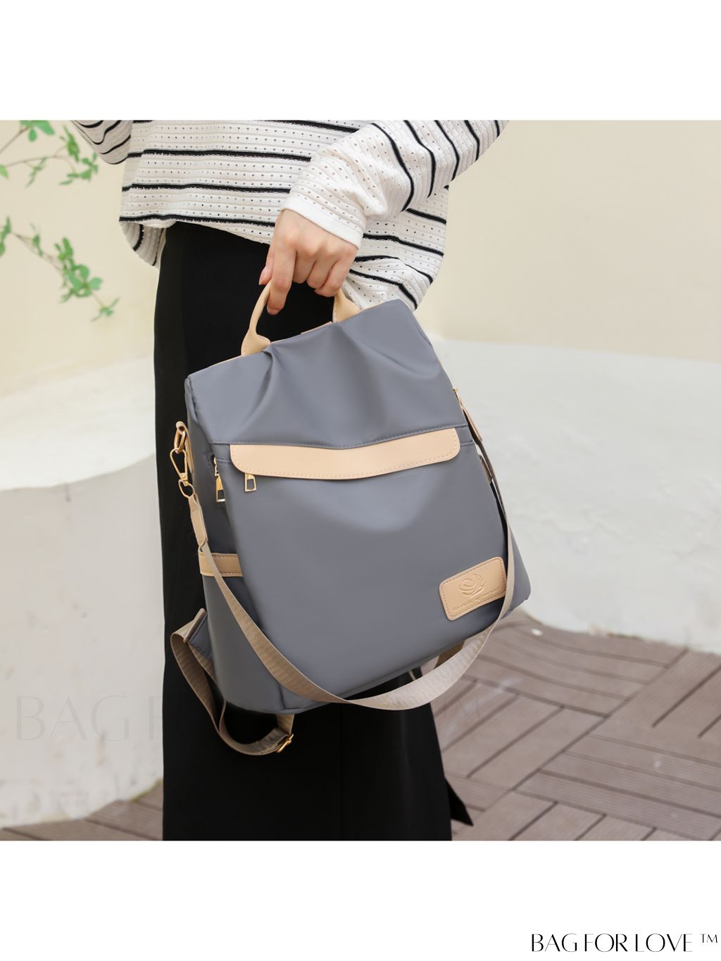 BagForLove - Functional Backpack with Unique Letter Patchwork Decoration