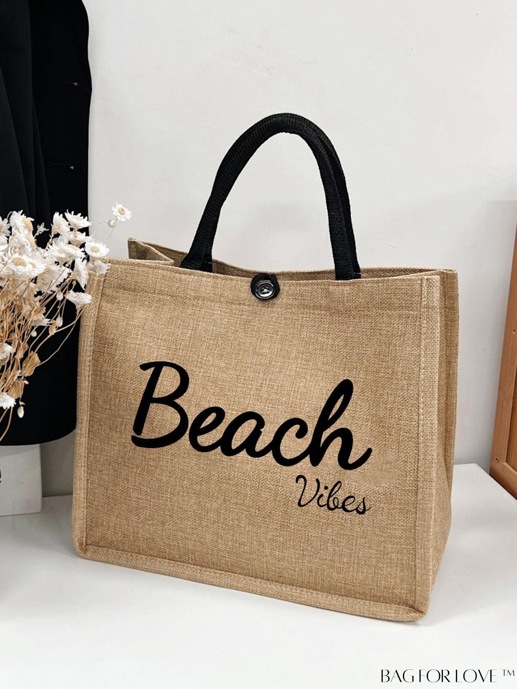BagForLove - Versatile Tote: Stylish Letter Graphic Bag for Swimming, Gym, Shopping, and Travel