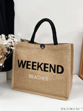 BagForLove - Versatile Tote: Stylish Letter Graphic Bag for Swimming, Gym, Shopping, and Travel
