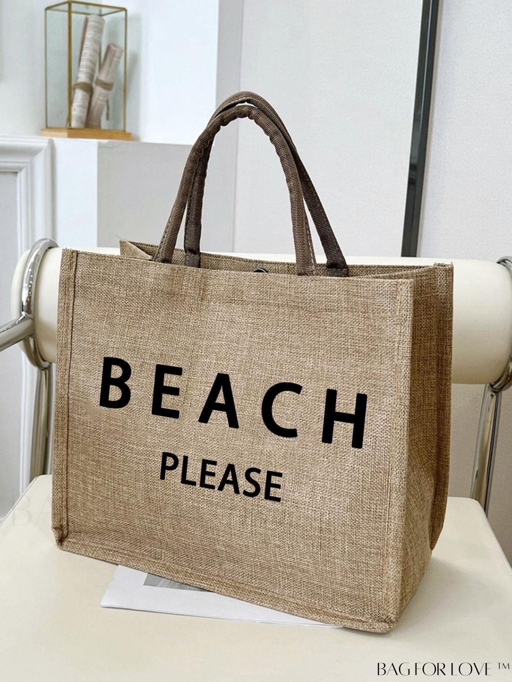 BagForLove - Versatile Tote: Stylish Letter Graphic Bag for Swimming, Gym, Shopping, and Travel