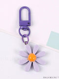 BagForLove - Daisy Flower Keychain: Stylish Earphone Cover, Keyring Bag, and Purse/Backpack Pendant with Car Key Chain Ornament