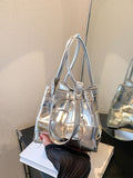 BagForLove - Versatile Silver Crossbody Bucket Bag with Fashionable Woven Design, for Trendy Style.