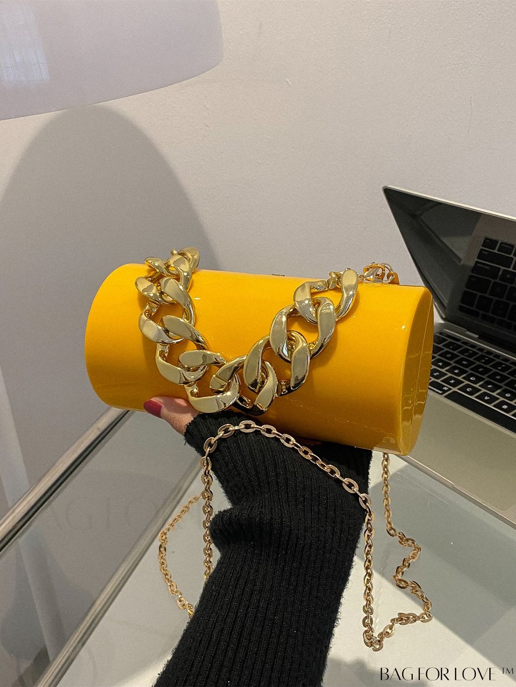 BagForLove - Stylish Acrylic Chain Handbag with Unique Box Shape