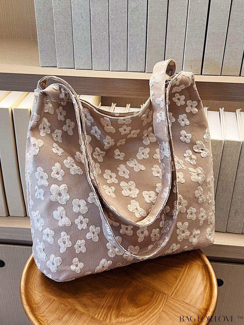 BagForLove - Stylish Jacquard Shopper Bag with Floral Design