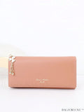 BagForLove - Stylish Long Wallet with Clover Decor and Letter Graphics