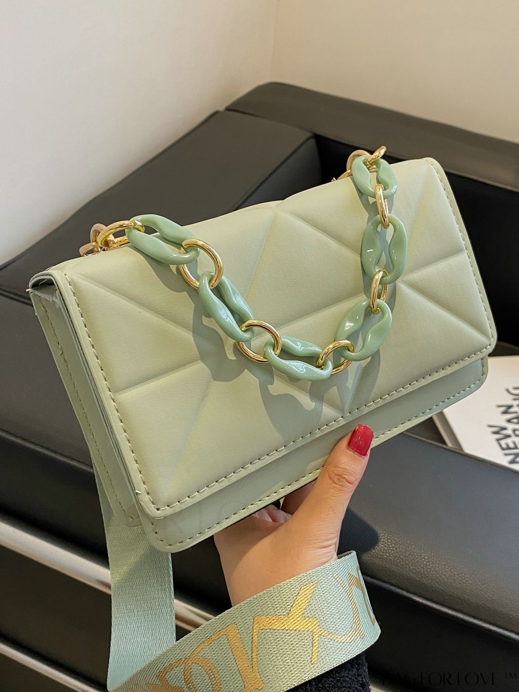 BagForLove - Compact Chain Flap Square Bag with Stylish Quilted Design