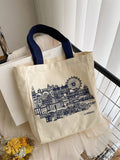 BagForLove - Stylish Graphic Print Shopper Bag with Dual Handles - Perfect for Casual Looks