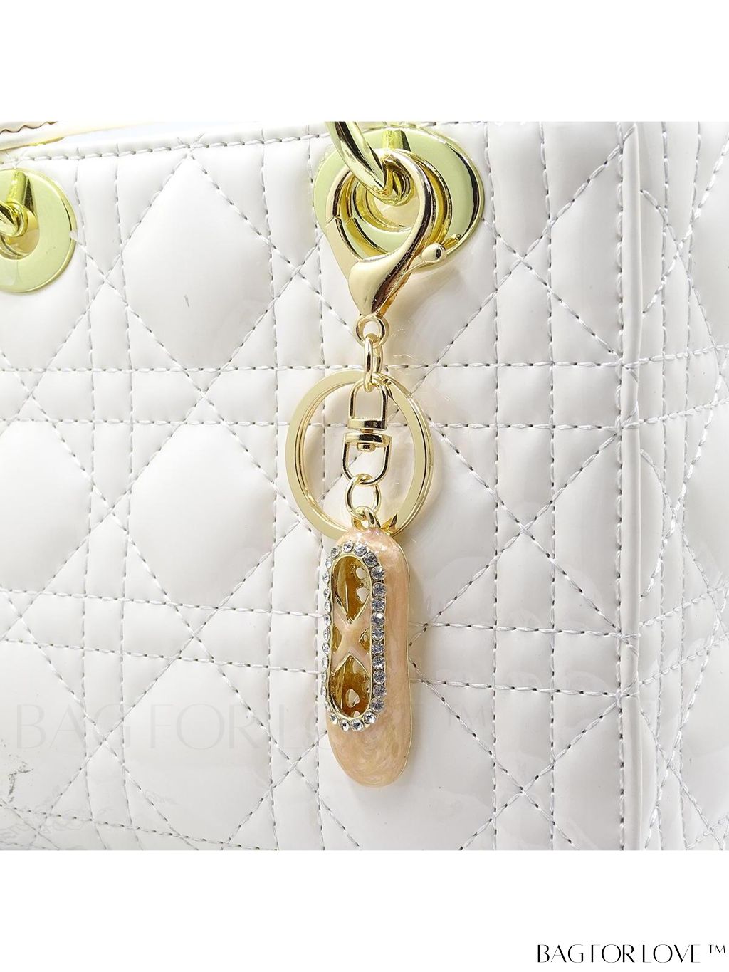 BagForLove - Rhinestone-Adorned Ballet Shoe Bag Charm: Stylish Key Chain for Elegant Appeal