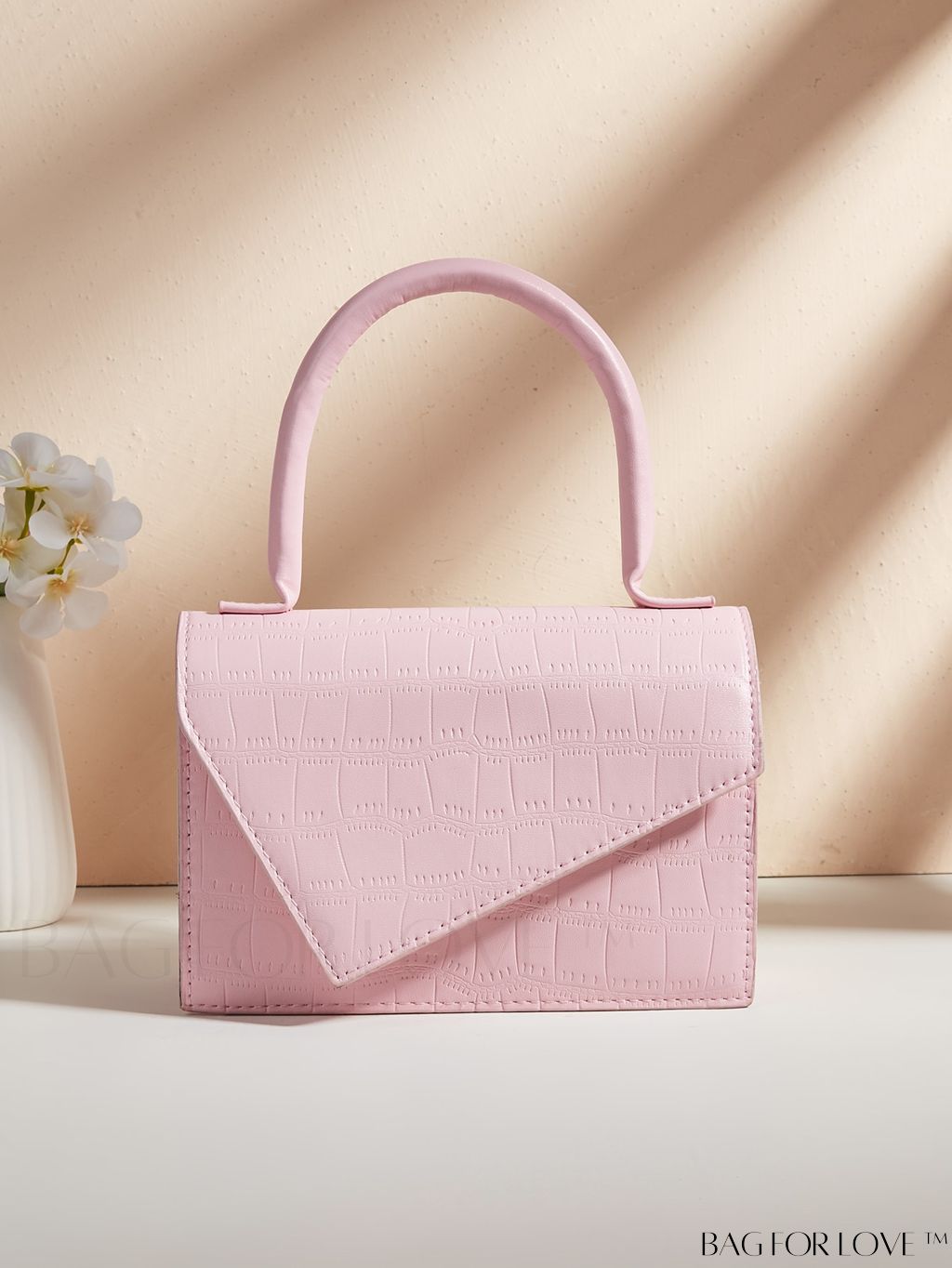 BagForLove - Crocodile Embossed Mini Flap Square Bag