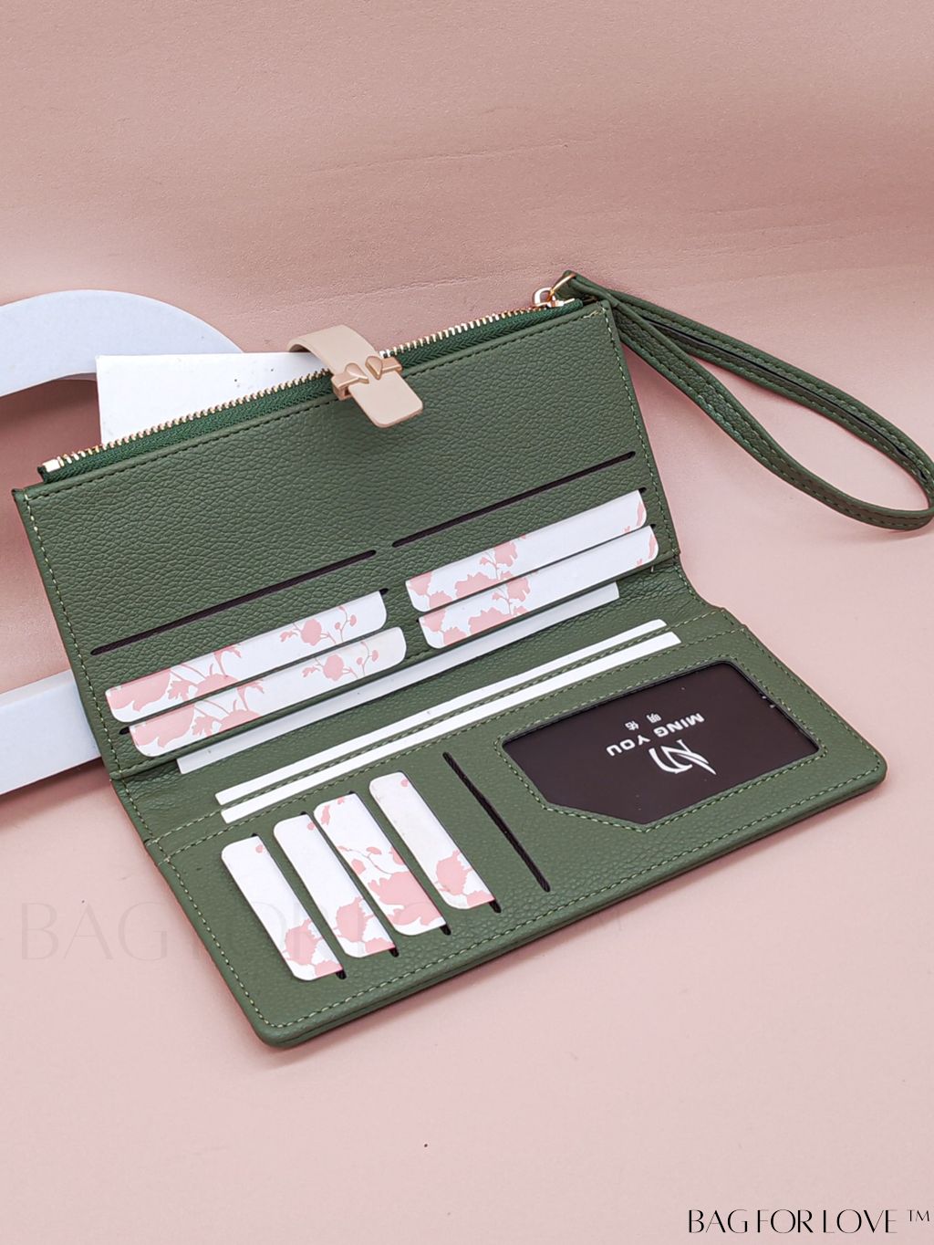 BagForLove - Stylish Pink Quilted Long Wallet with Zipper for Everyday Fashion