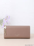 BagForLove - Stylish Long Wallet with Clover Decor and Letter Graphics