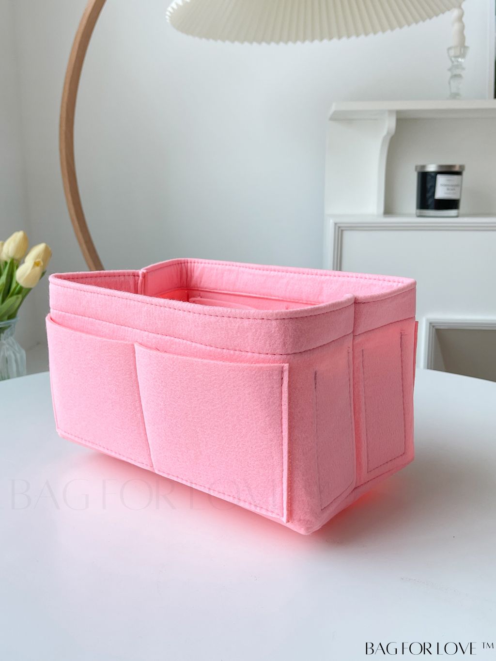 BagForLove - Streamlined Felt Khaki Tote Insert for Effortless Organization