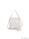BagForLove - Stylish Drawstring Bucket Bag with Tassel Decor - Medium Size