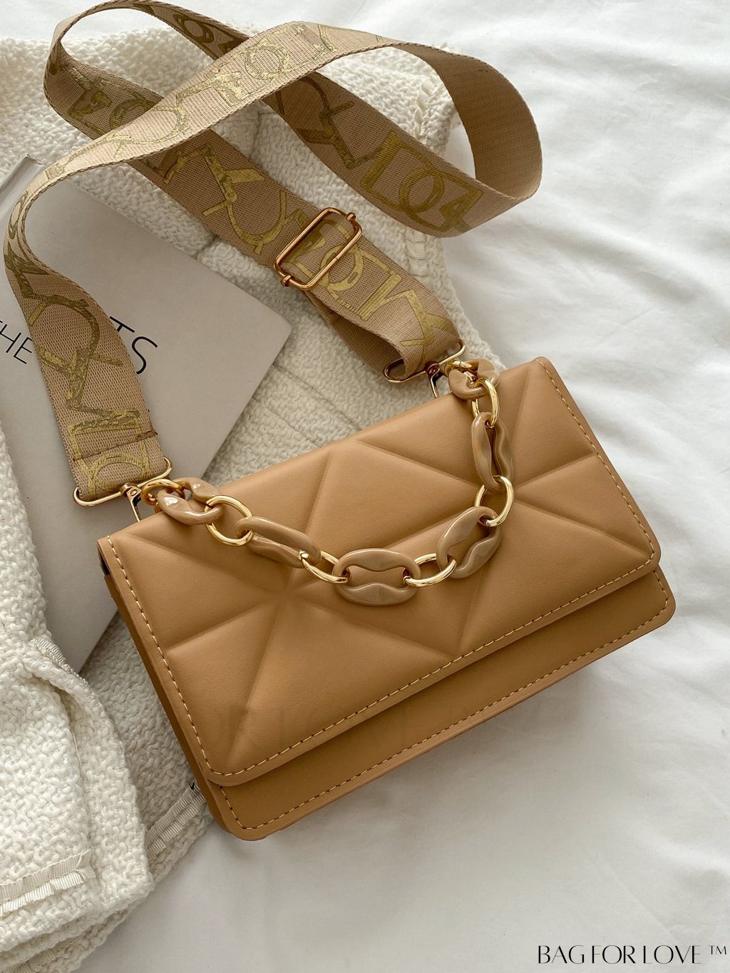 BagForLove - Compact Chain Flap Square Bag with Stylish Quilted Design