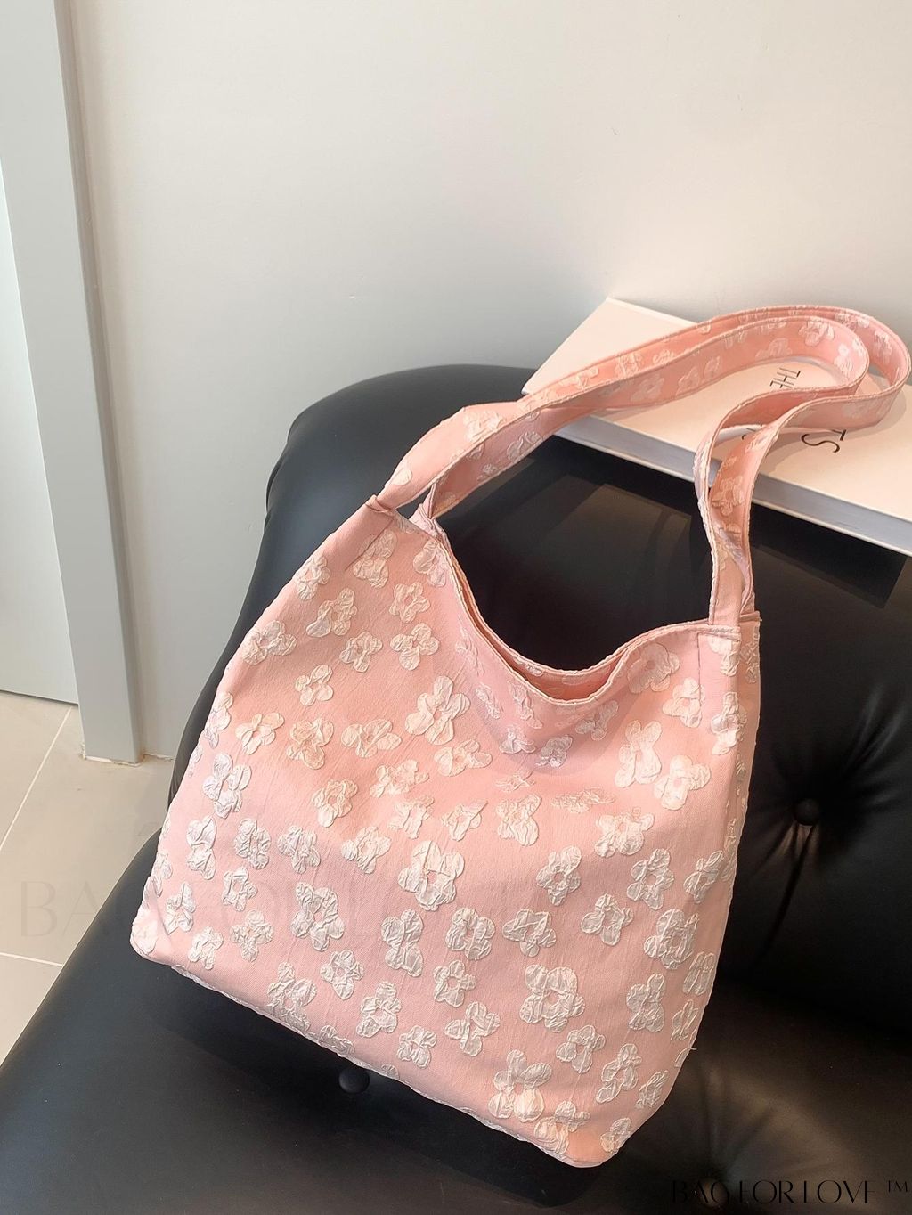 BagForLove - Stylish Jacquard Shopper Bag with Floral Design
