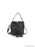BagForLove - Stylish Drawstring Bucket Bag with Tassel Decor - Medium Size