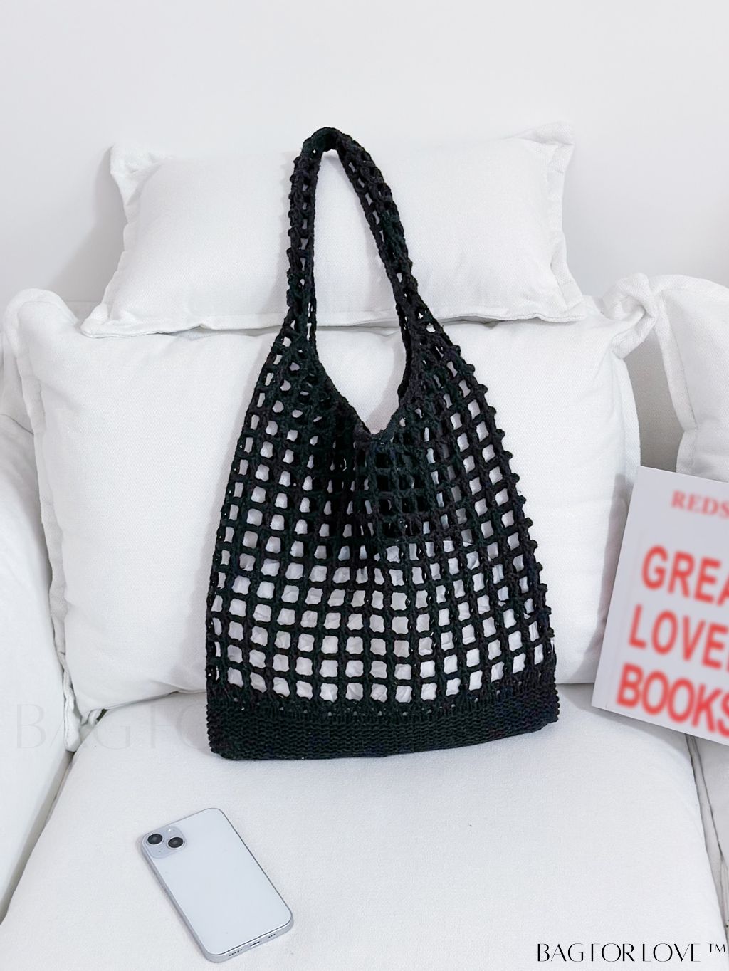 BagForLove - Versatile Retro Mesh Bag with Large Capacity, Ideal for Beach, Shopping, and Vacation