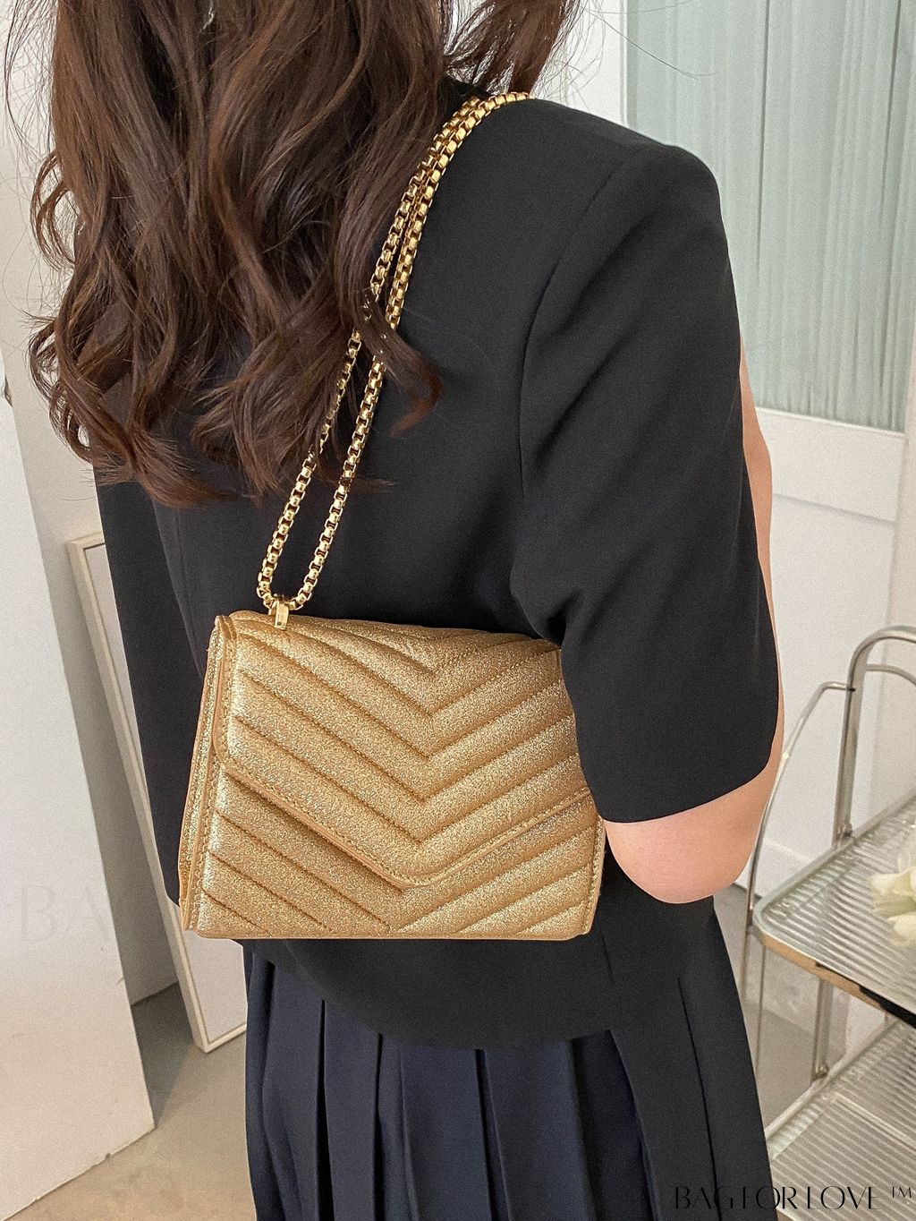 BagForLove - Compact Quilted Flap Shoulder Bag in Striking Neon Red