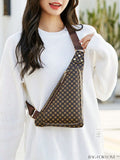 BagForLove - Geometric Print PU Sling Bag: Trendy Crossbody Purse for Stylish Women