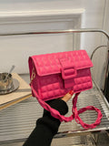BagForLove - Compact Quilted Square Bag with Elegant Buckle Flap