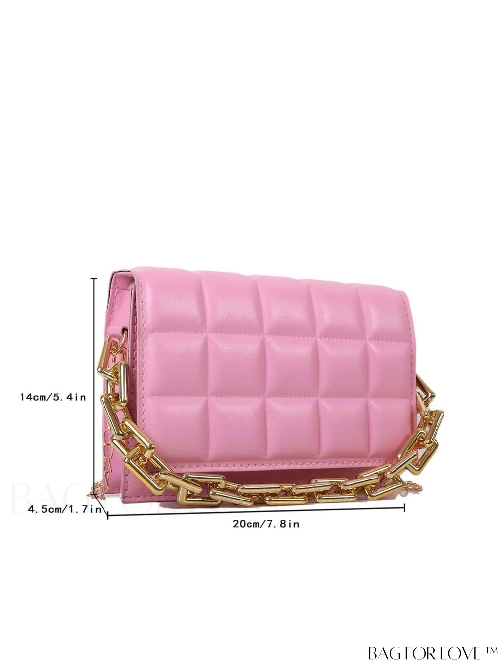 BagForLove - Compact Quilted Chain Square Bag with Subtle Detailing