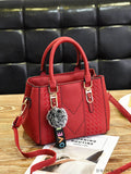 BagForLove - Embroidered Square Bag with Pom Pom Decor, Trendy PU Crossbody Satchel for Women, Mothers Day Gift