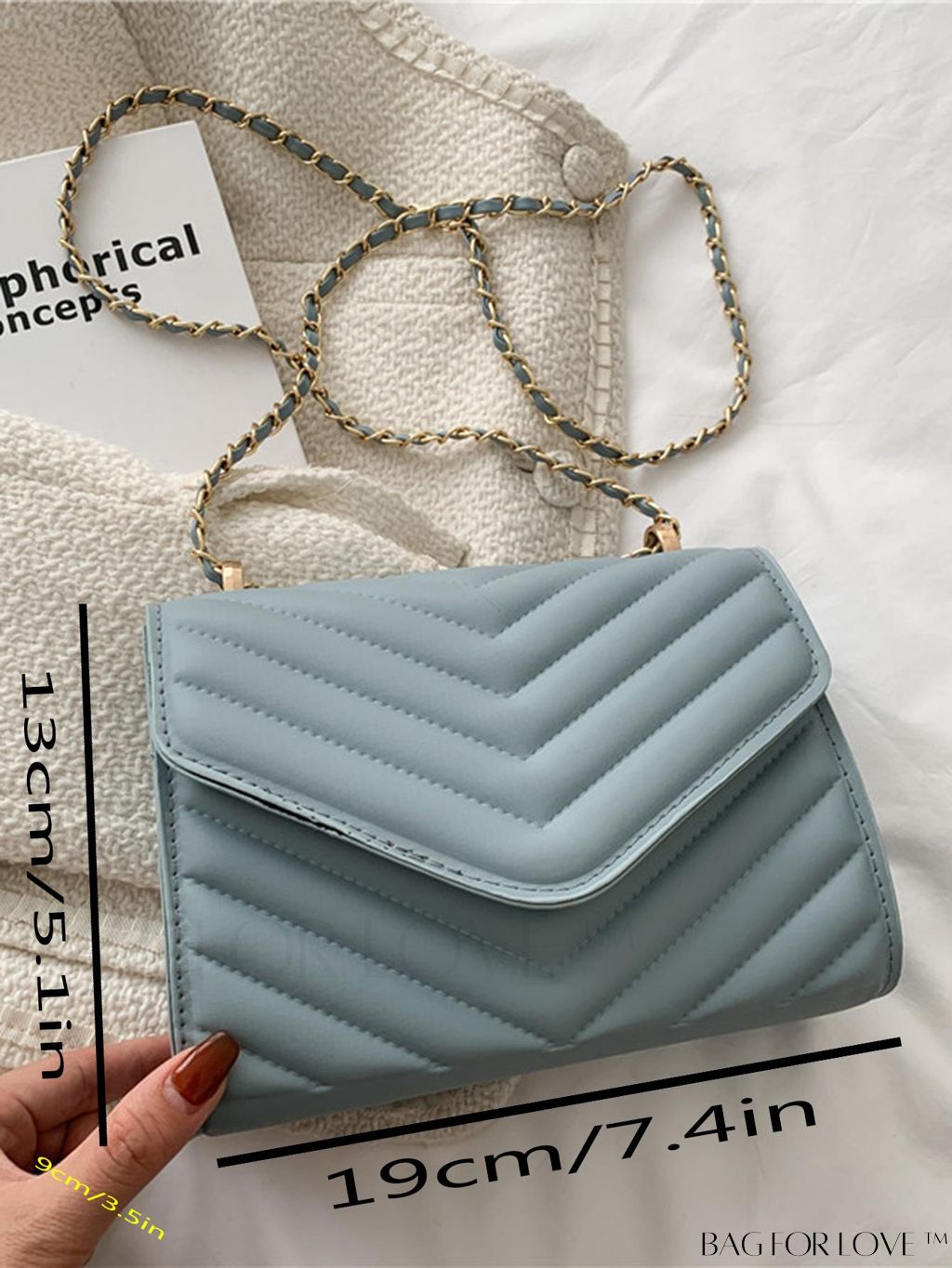 BagForLove - Compact Quilted Flap Shoulder Bag in Striking Neon Red