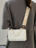 BagForLove - Compact Chain Flap Square Bag with Stylish Quilted Design
