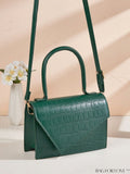 BagForLove - Crocodile Embossed Mini Flap Square Bag