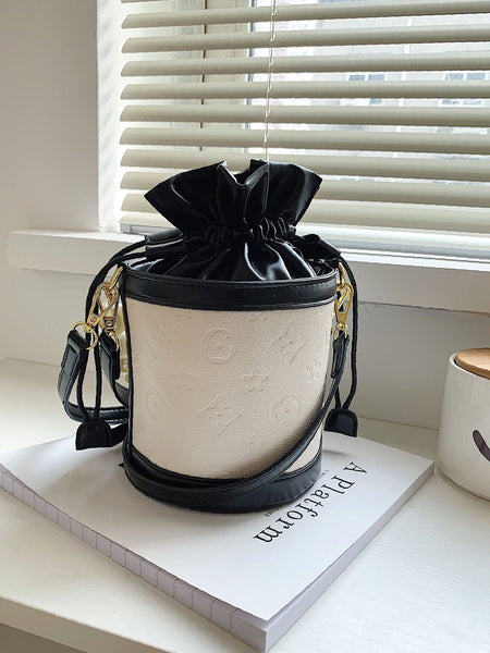 Bag For Love - Graphic Faux Pearl Decor Drawstring Bucket Bag - Women –  shopbagforlove