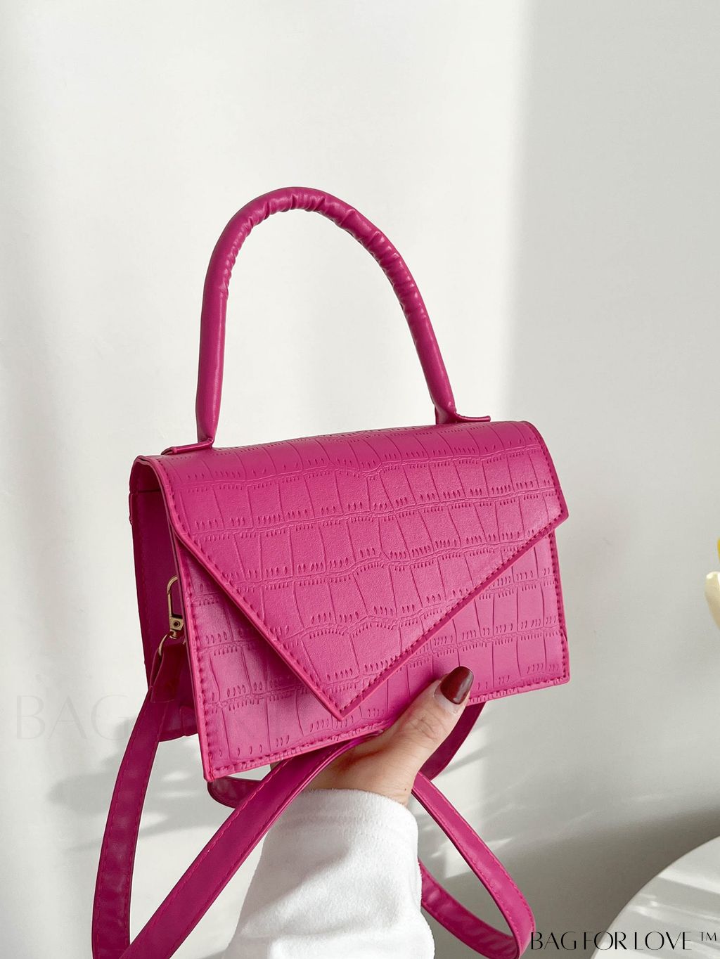 BagForLove - Crocodile Embossed Mini Flap Square Bag
