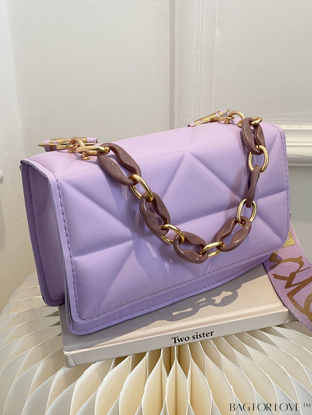 BagForLove - Compact Chain Flap Square Bag with Stylish Quilted Design