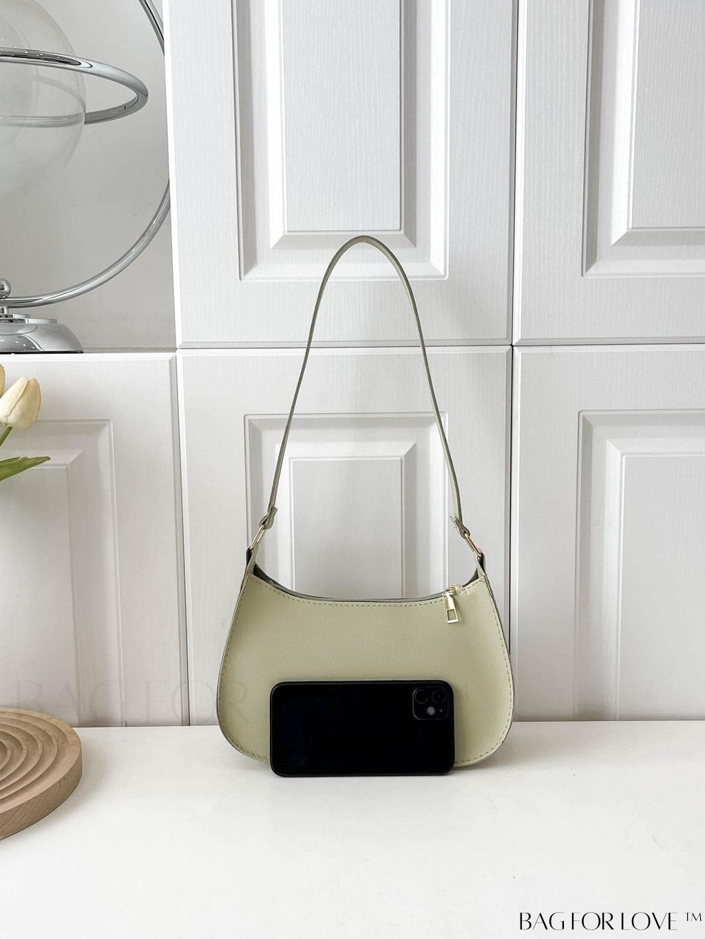 BagForLove - Refined Small Hobo Bag: Minimalist Elegance in Solid Color
