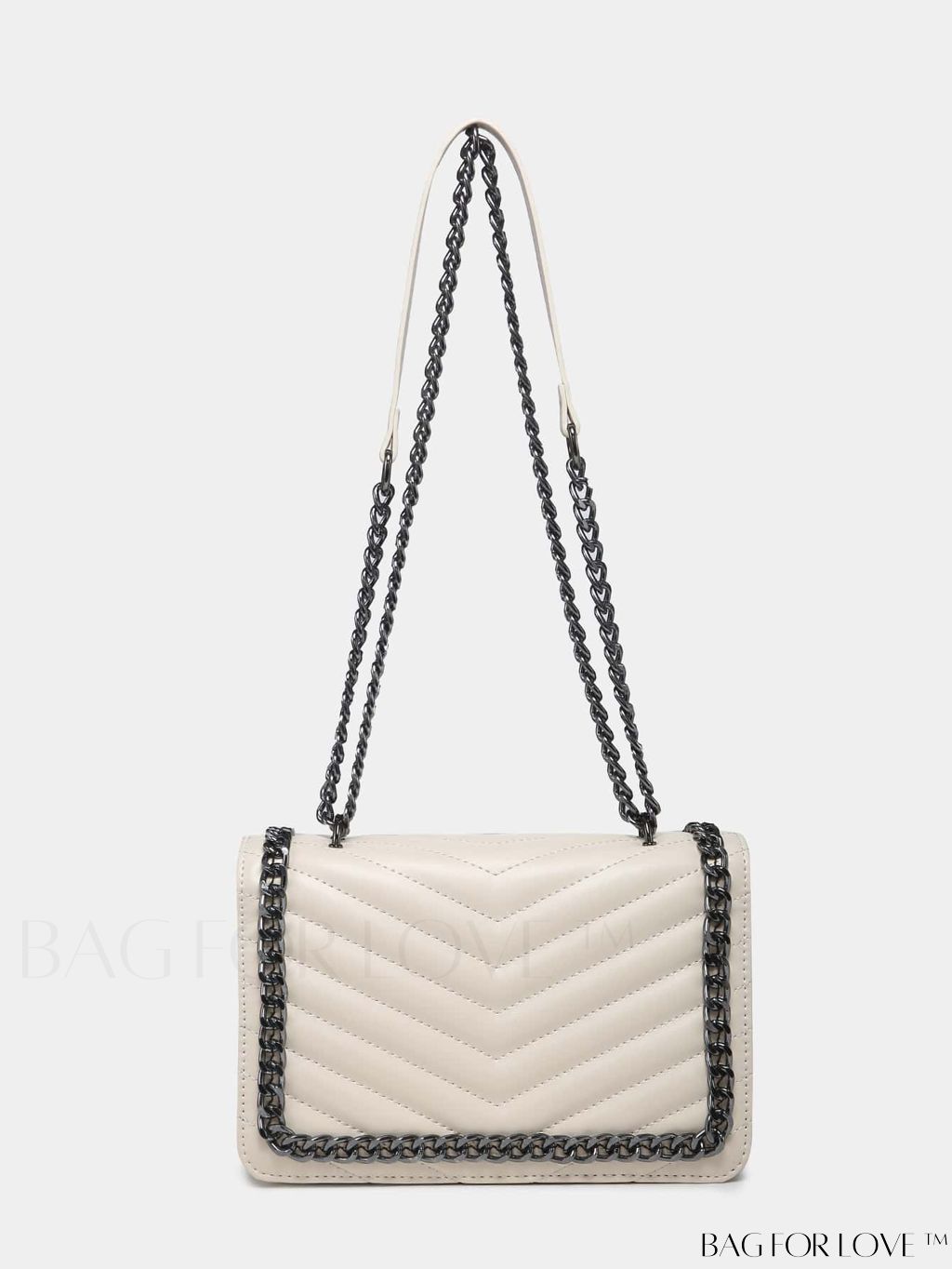 BagForLove - Chic Chevron Flap Square Bag with Chain Strap