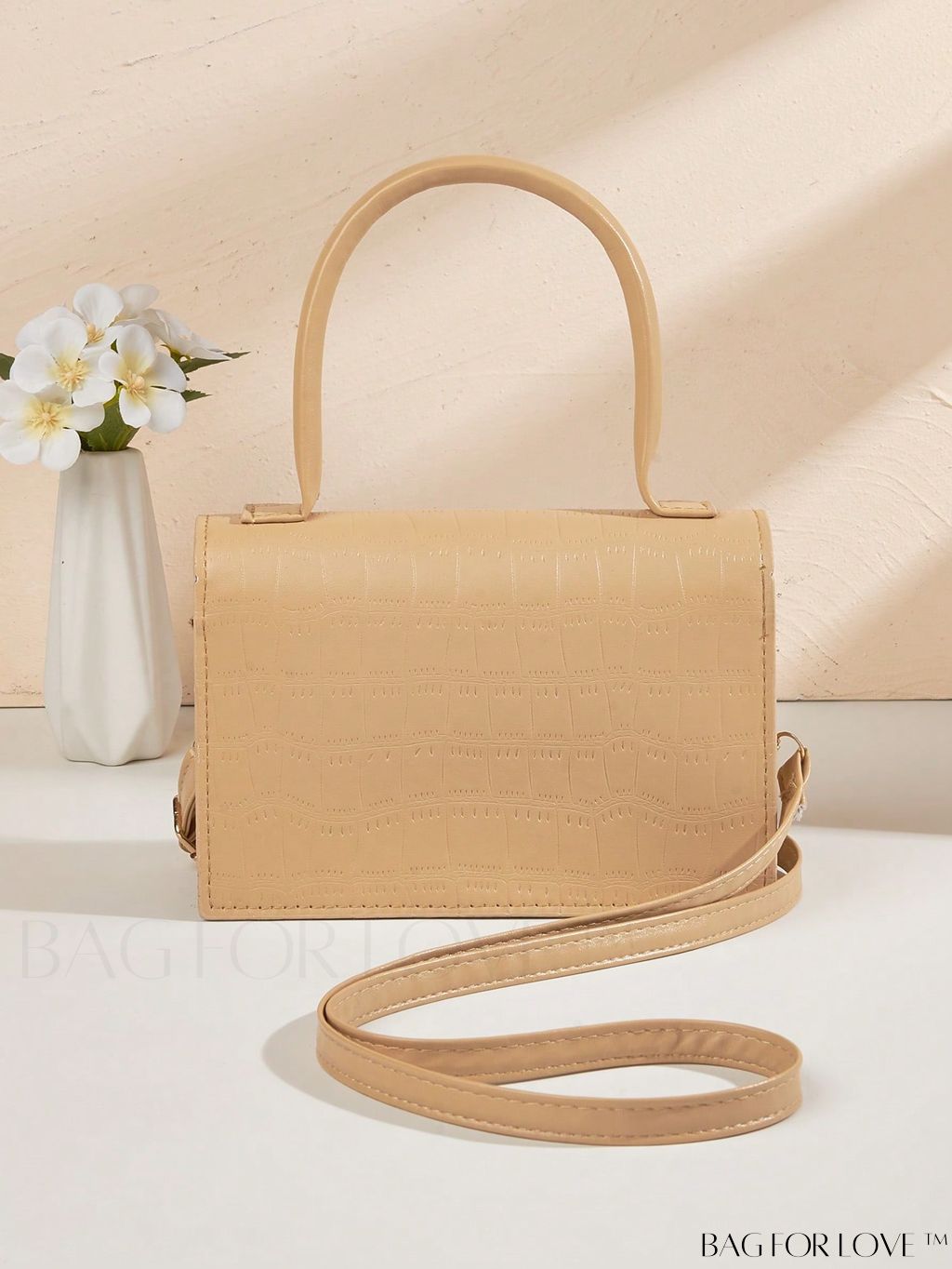 BagForLove - Crocodile Embossed Mini Flap Square Bag