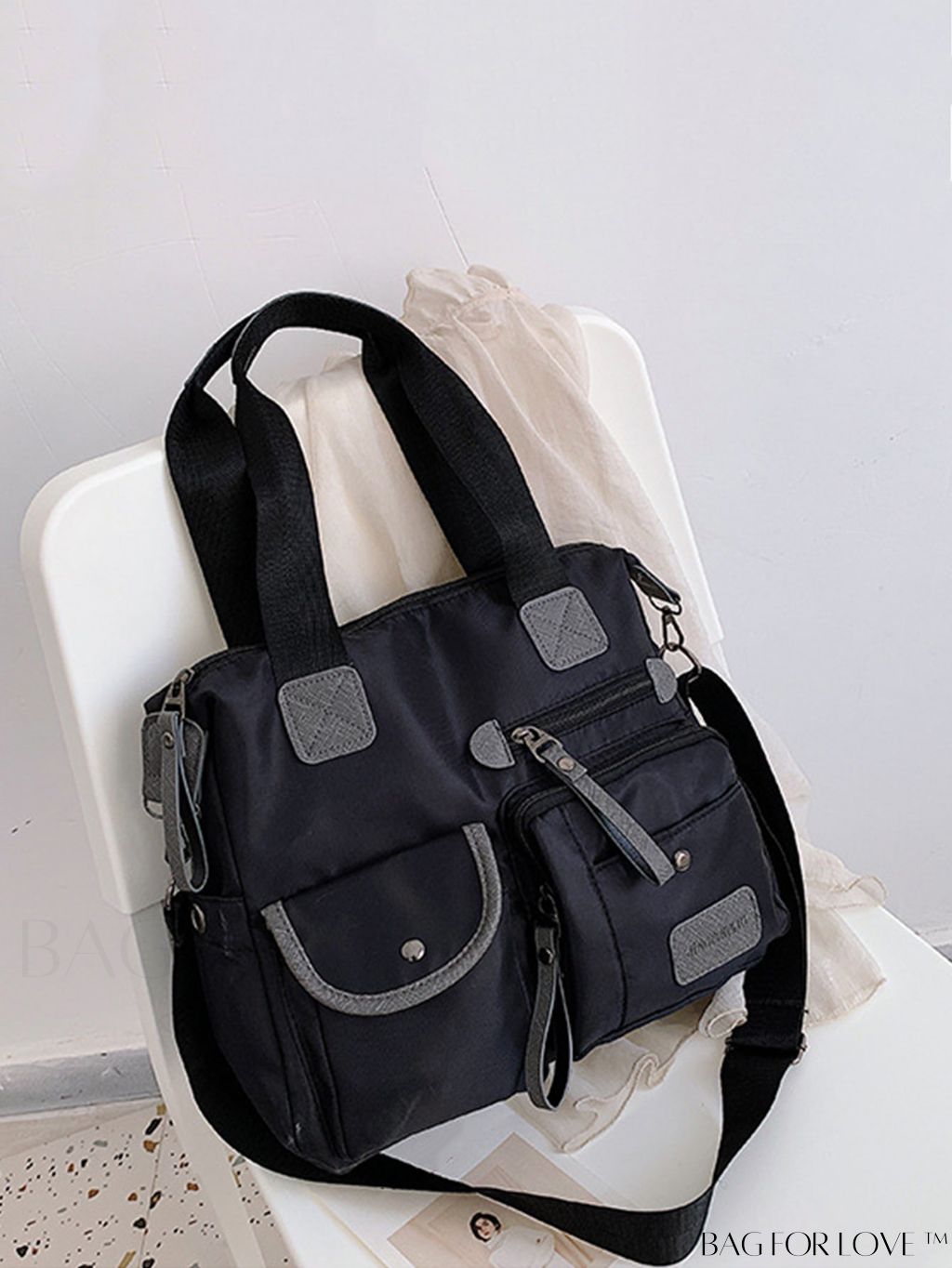 BagForLove - Waterproof Nylon Hand Bag: Womens Multi-Pocket Shoulder Crossbody for Travel and Everyday Use