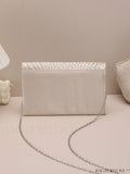 BagForLove - Compact Pleated Envelope Bag with Sparkling Rhinestone Embellishment