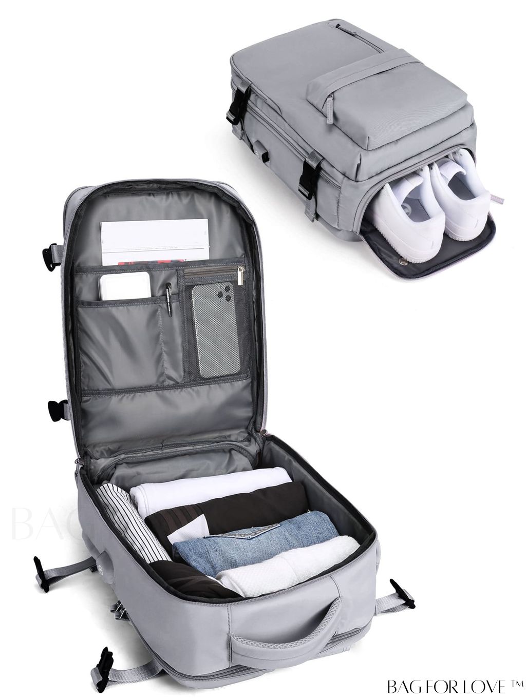 BagForLove - Premium Classic Medium Backpack with Zipper and Wet-Dry Separation