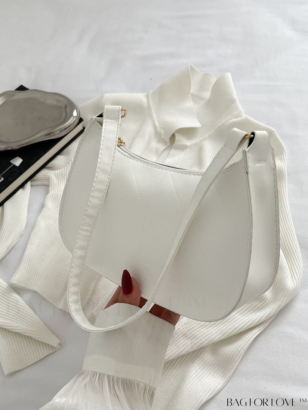 BagForLove - Refined Small Hobo Bag: Minimalist Elegance in Solid Color